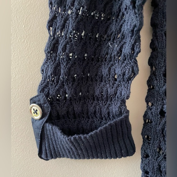 NWT Jones New York Navy Admiral Crochet Button Down Cardigan Small - Picture 4 of 11